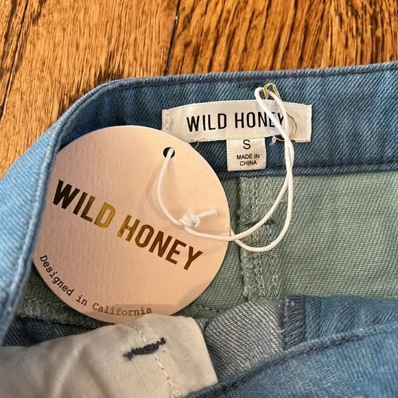 NWT COLORBLOCK MINI DENIM SKIRT - SIZE S